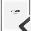 Ramme Stilren Sort 70x80 cm - Passepartout Hvid 60x70 cm
