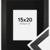 Ramme Stilren Sort 15x20 cm - Passepartout Sort 4x5 inches