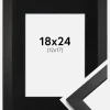 Ramme Stilren Sort 18x24 cm - Passepartout Sort 13x18 cm