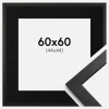 Ramme Stilren Sort 60x60 cm - Passepartout Sort 45x45 cm