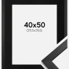 Ramme Stilren Sort 40x50 cm - Passepartout Sort 12x16 inches