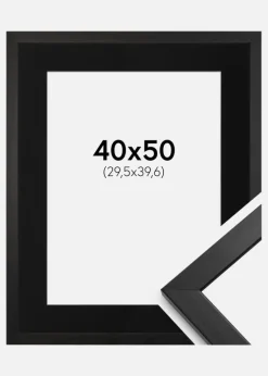 Ramme Stilren Sort 40x50 cm - Passepartout Sort 12x16 inches