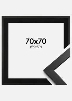 Ramme Stilren Sort 70x70 cm - Passepartout Sort 60x60 cm