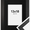 Ramme Stilren Sort 13x18 cm - Passepartout Sort 9x13 cm