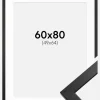 Ramme Stilren Sort 60x80 cm - Passepartout Hvid 50x65 cm