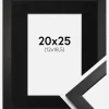 Ramme Stilren Sort 20x25 cm - Passepartout Sort 13x19,5 cm