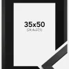 Ramme Stilren Sort 35x50 cm - Passepartout Sort 10x15 inches