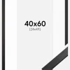 Ramme Stilren Sort 40x60 cm - Passepartout Hvid 25x50 cm