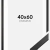 Ramme Stilren Sort 40x60 cm - Passepartout Hvid 32,9x48,3 cm