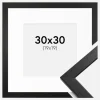 Ramme Stilren Sort 30x30 cm - Passepartout Hvid 20x20 cm
