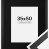 Ramme Stilren Sort 35x50 cm - Passepartout Sort 9x12 inches