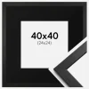 Ramme Stilren Sort 40x40 cm - Passepartout Sort 25x25 cm