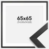 Ramme Stilren Sort 65x65 cm - Passepartout Hvid 22x22 inches