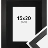Ramme Stilren Sort 15x20 cm - Passepartout Sort 10x15 cm