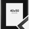Ramme Stilren Sort 40x50 cm - Passepartout Sort 27,5x37 cm