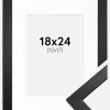 Ramme Stilren Sort 18x24 cm - Passepartout Hvid 13x18 cm