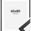 Ramme Stilren Sort 60x80 cm - Passepartout Hvid 50x60 cm