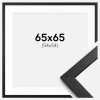 Ramme Stilren Sort 65x65 cm - Passepartout Hvid 55x55 cm