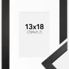 Ramme Stilren Sort 13x18 cm - Passepartout Hvid 3,5x5 inches