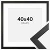 Ramme Stilren Sort 40x40 cm - Passepartout Hvid 32x32 cm