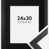 Ramme Stilren Sort 24x30 cm - Passepartout Sort 7x9 inches
