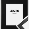 Ramme Stilren Sort 40x50 cm - Passepartout Sort 27x35 cm