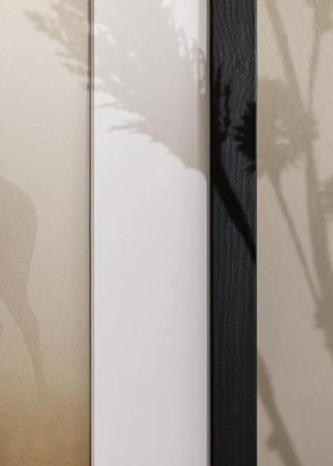 Ramme Stilren Sort 40x70 cm - Passepartout Hvid 12x24 inches