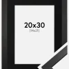 Ramme Stilren Sort 20x30 cm - Passepartout Sort 15x22 cm