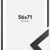 Ramme Stilren Sort 56x71 cm - Passepartout Hvid 48x64 cm