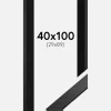 Ramme Stilren Sort 40x100 cm - Passepartout Sort 30x90 cm