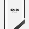 Ramme Stilren Sort 40x80 cm - Passepartout Hvid 30x66 cm