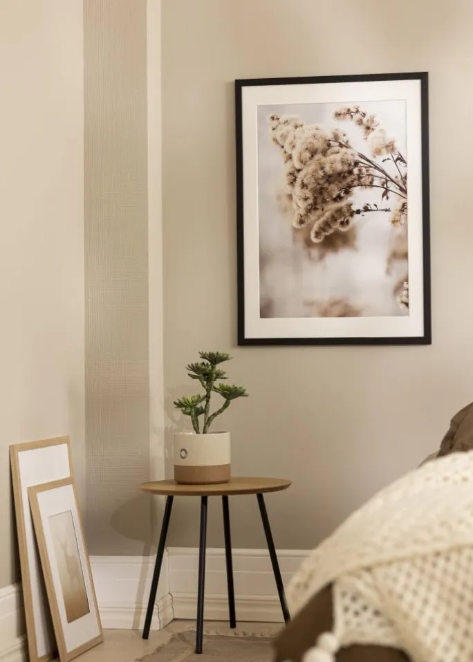 Ramme Stilren Sort 40x80 cm - Passepartout Hvid 30x66 cm