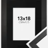 Ramme Stilren Sort 13x18 cm - Passepartout Sort 3,5x5 inches