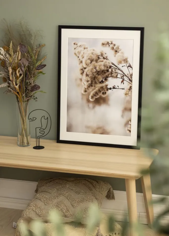 Ramme Stilren Sort 35x50 cm - Passepartout Hvid 25x35 cm