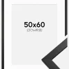 Ramme Stilren Sort 50x60 cm - Passepartout Hvid 15x20 inches