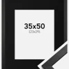 Ramme Stilren Sort 35x50 cm - Passepartout Sort 24x30 cm