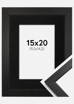 Ramme Stilren Sort 15x20 cm - Passepartout Sort 4x6 inches