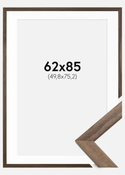 Ramme Stilren Valnød 62x85 cm - Passepartout Hvid 20x30 inches (50,8x76,2 cm)