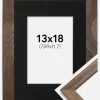 Ramme Stilren Valnød 13x18 cm - Passepartout Sort 3,5x5 inches (8,89x12,7 cm)