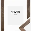 Ramme Stilren Valnød 13x18 cm - Passepartout Hvid 10x12 cm