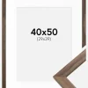 Ramme Stilren Valnød 40x50 cm - Passepartout Hvid 30x40 cm