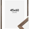 Ramme Stilren Valnød 45x60 cm - Passepartout Hvid 35x50 cm