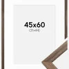 Ramme Stilren Valnød 45x60 cm - Passepartout Hvid 32x45 cm