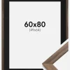 Ramme Stilren Valnød 60x80 cm - Passepartout Sort 50x65 cm