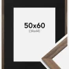 Ramme Stilren Valnød 50x60 cm - Passepartout Sort 35x45 cm