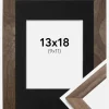Ramme Stilren Valnød 13x18 cm - Passepartout Sort 10x12 cm