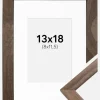 Ramme Stilren Valnød 13x18 cm - Passepartout Hvid 9x12 cm
