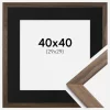 Ramme Stilren Valnød 40x40 cm - Passepartout Sort 30x30 cm