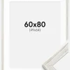 Ramme Stilren Vintage hvid 60x80 cm - Passepartout Hvid 50x65 cm
