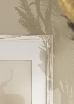 Ramme Stilren Vintage hvid 60x80 cm - Passepartout Hvid 50x65 cm